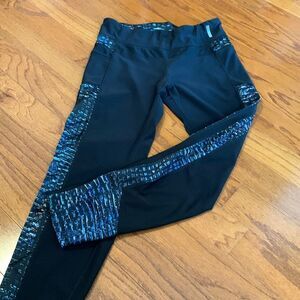 RBX size Medium ‘live life active’ leggings black, blue & green